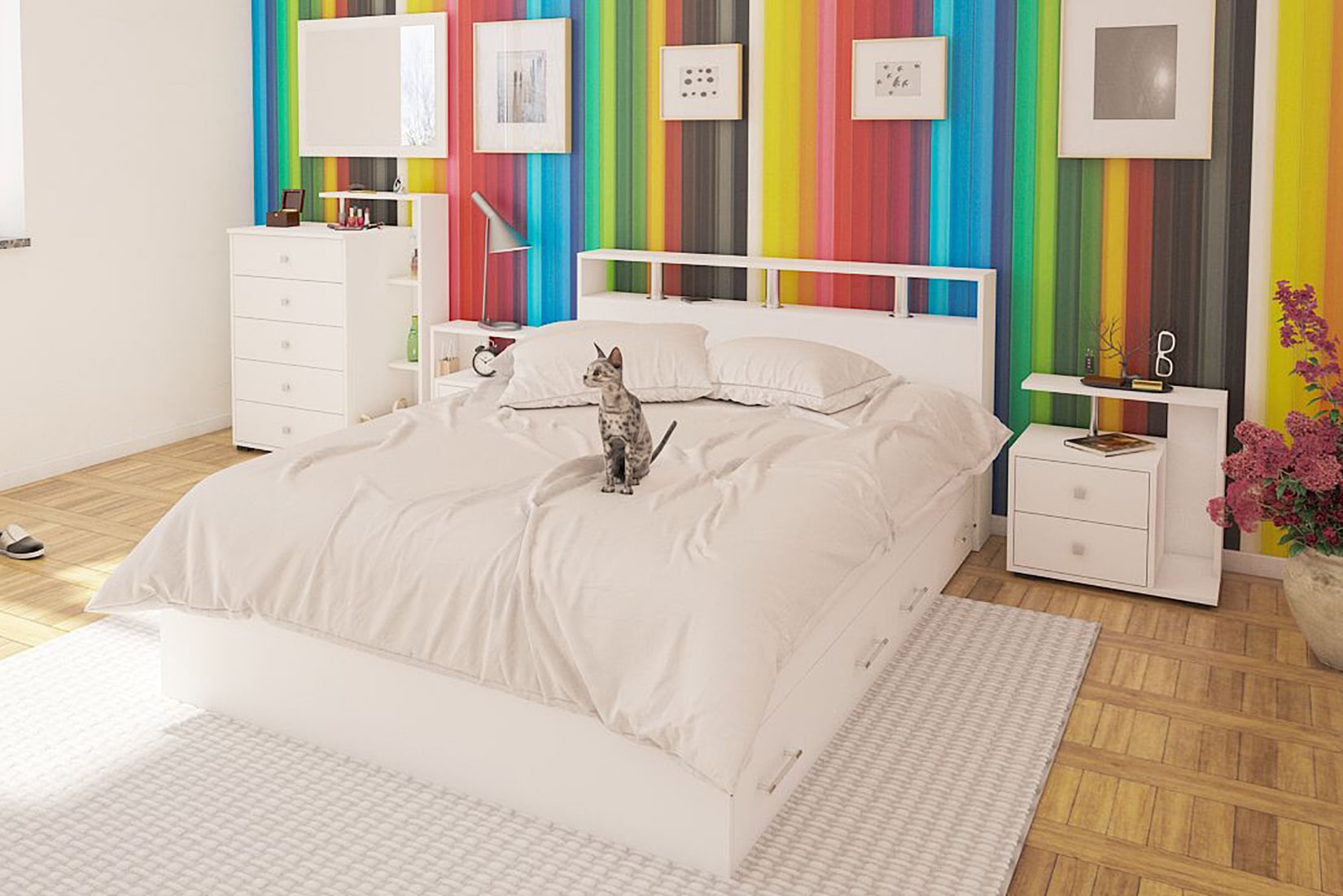 Камелия спальня модульная Белая