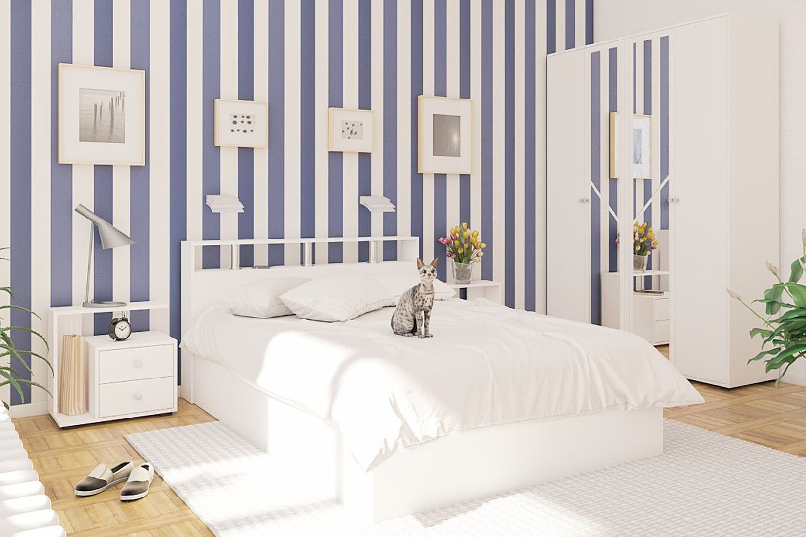 Камелия спальня модульная Белая