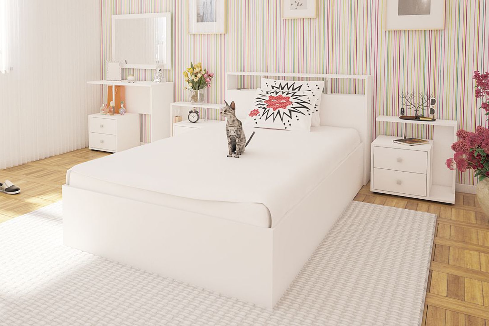 Камелия спальня модульная Белая