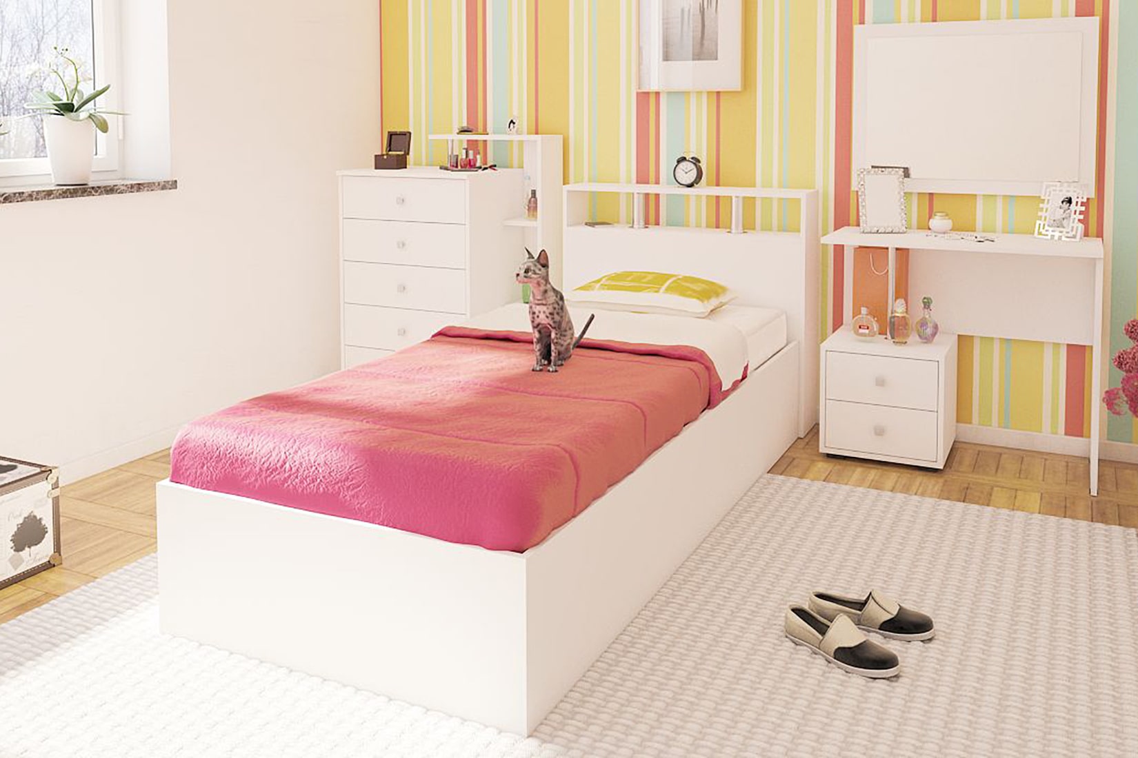 Камелия спальня модульная Белая