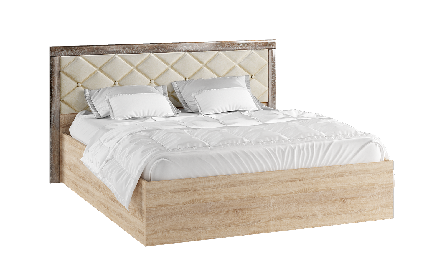 Мадлен Кровать с настилом ЛДСП 140х200, дуб шале мореный