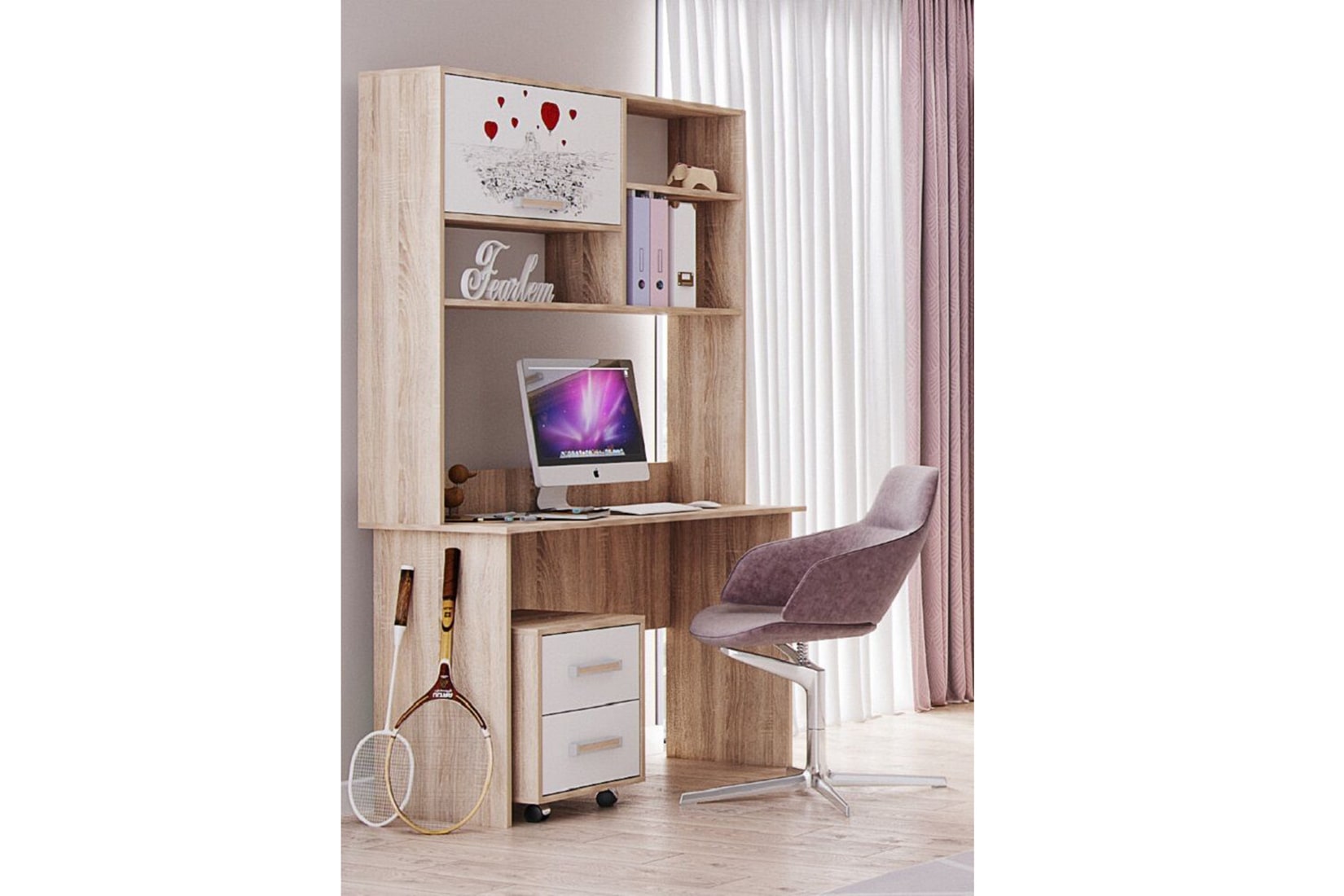 Бланка спальня детская модульная Дуб сонома/Белый