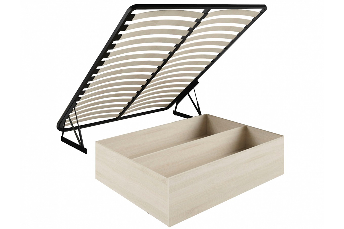 Теана Кровать 160х200 с подъемным механизмом Ясень анкор светлый/Мрамор дарк