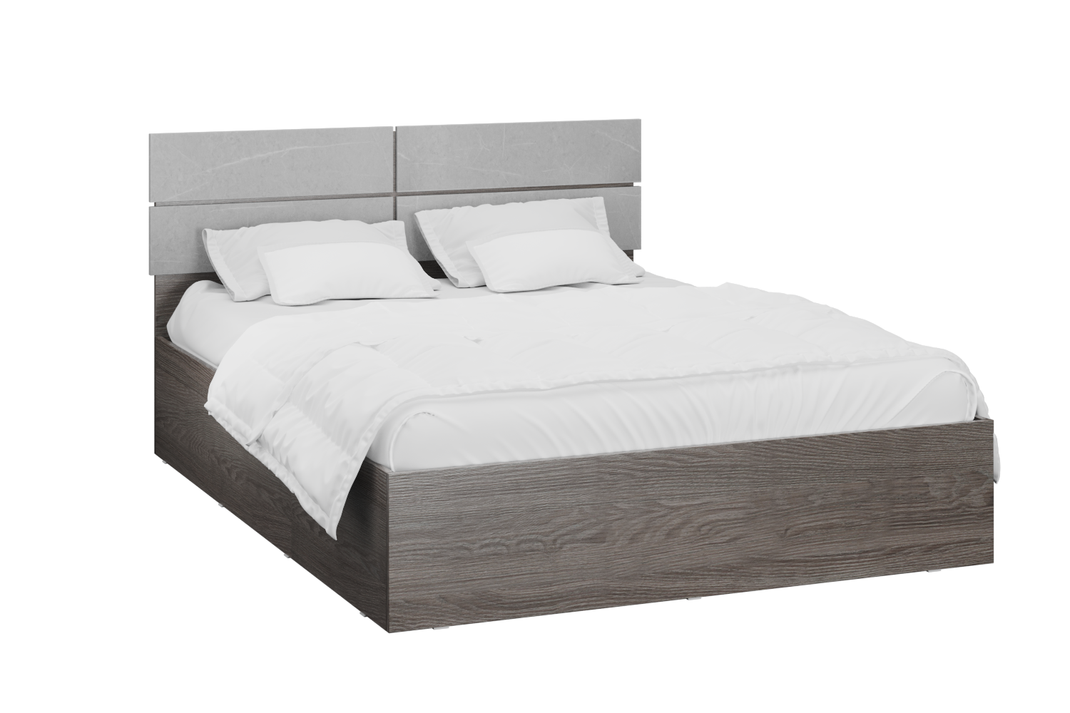 Теана Кровать 160х200 с ортопедическим основанием Ясень анкор тёмный/Мрамор лайт