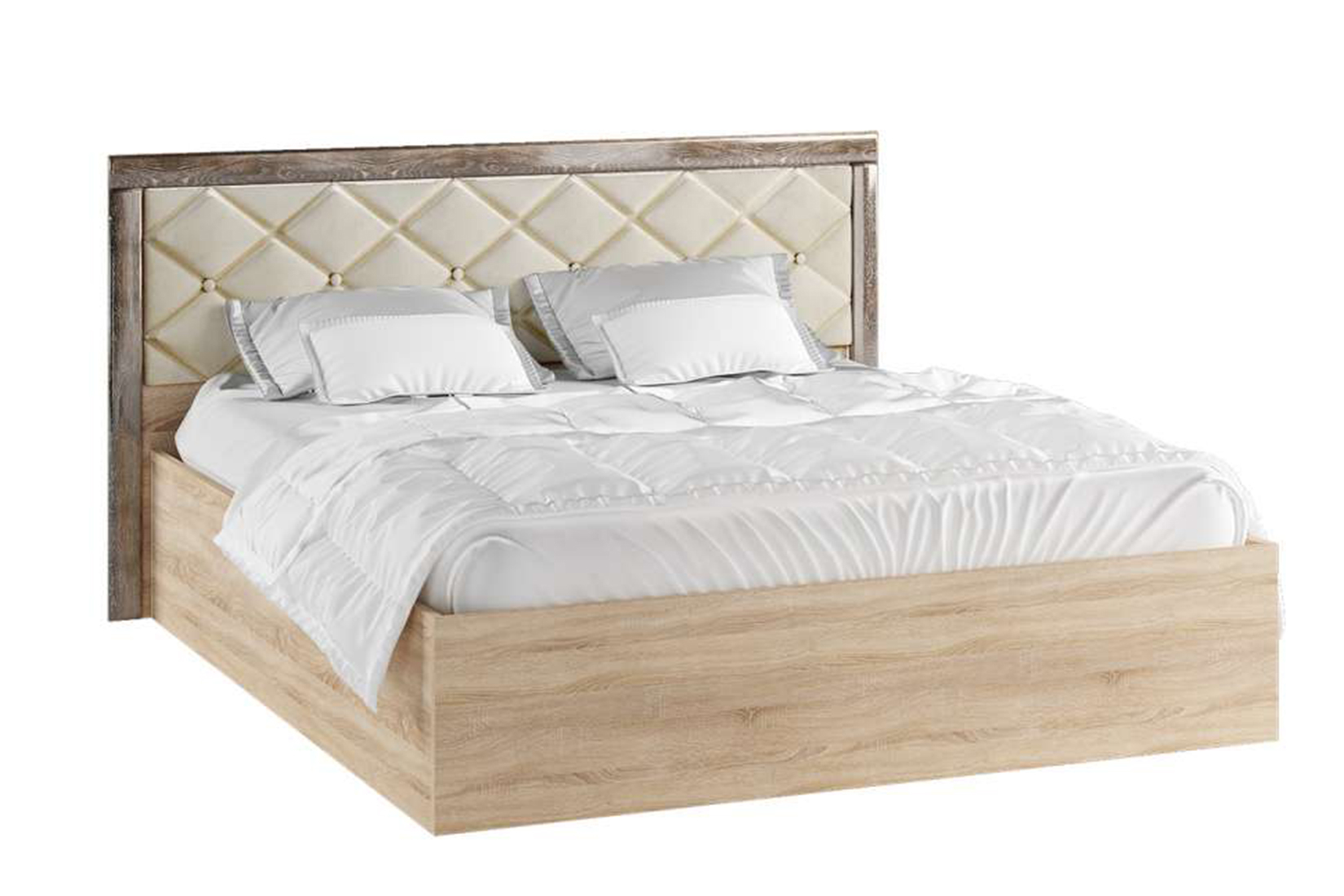 Мадлен Кровать с подъемным механизмом 160х200, дуб шале серебро