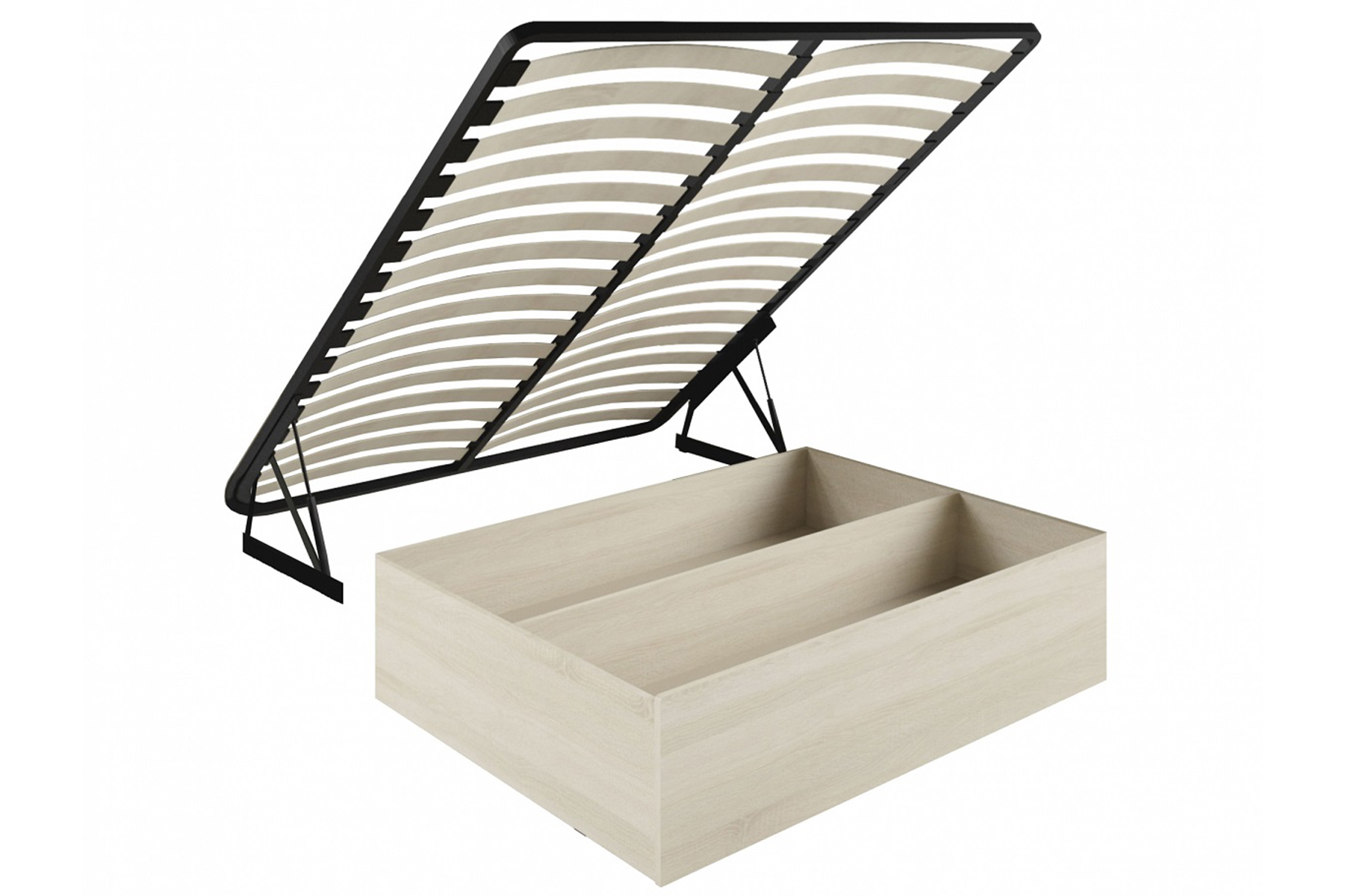 Мадлен Кровать с подъемным механизмом 160х200, дуб шале серебро