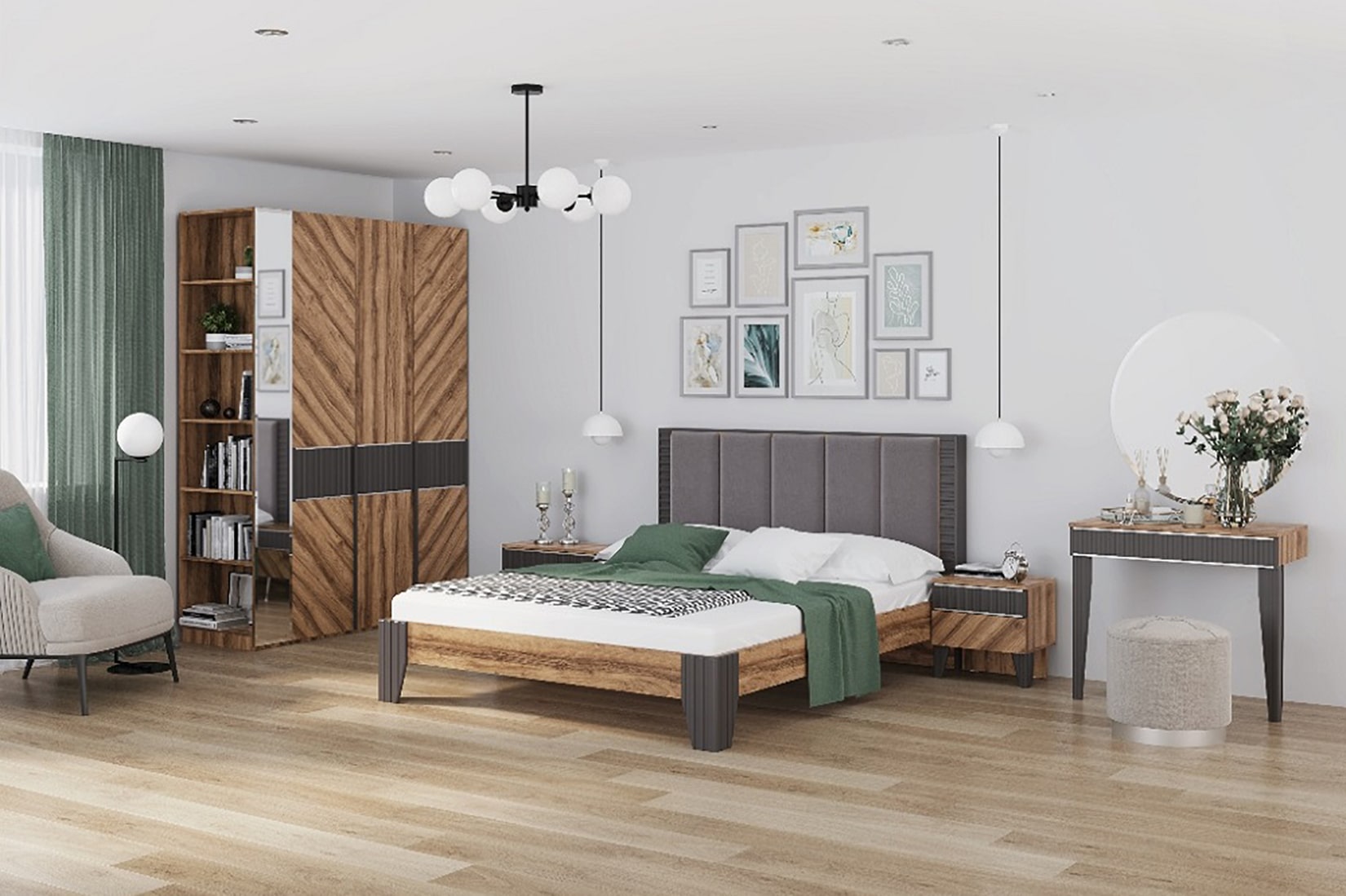 Моника спальня модульная Авелано/Антистрейч супермат