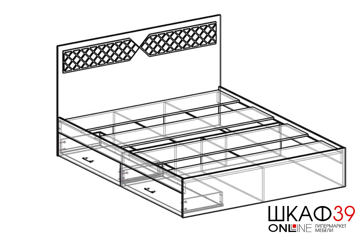 Николь Кровать 140х200 с ЛДСП настилом Венге/лиственница светлая