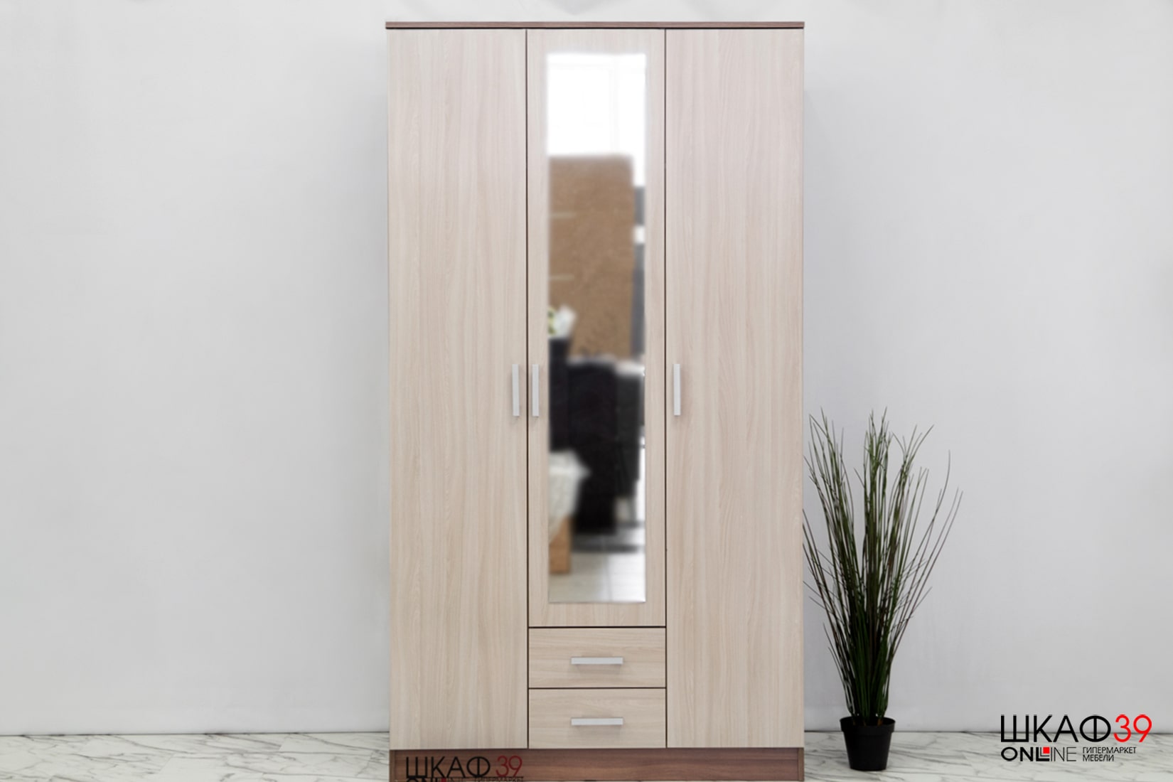 Шкаф 3х дверный ТРИО Ясень шимо