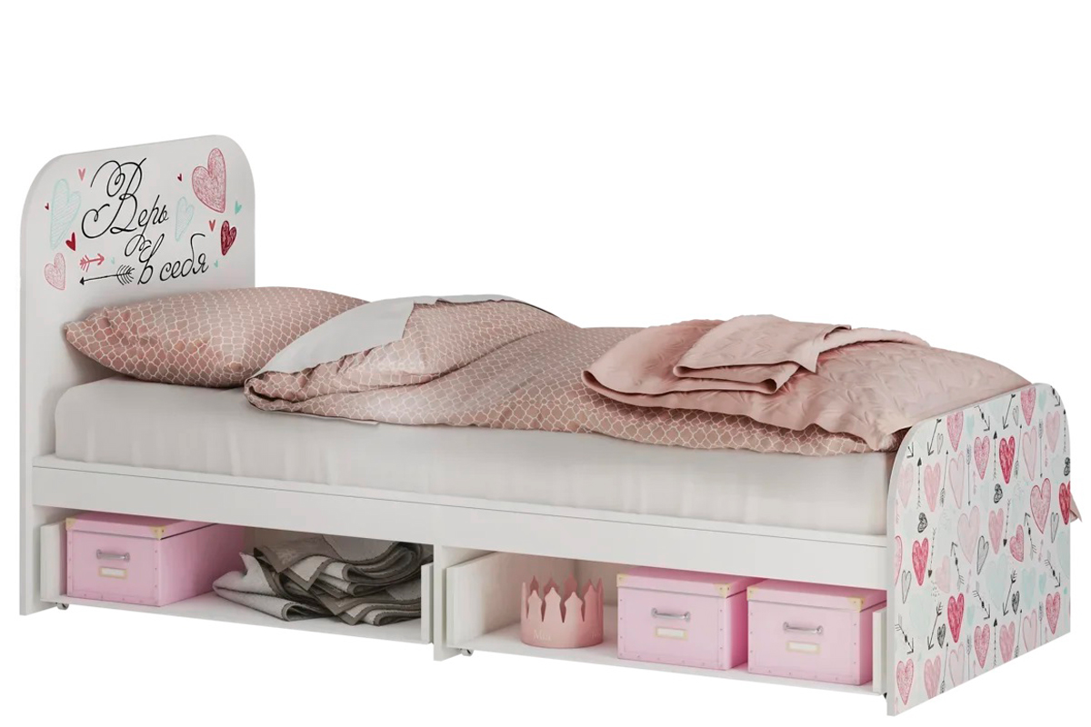 Малибу КР-10 Light Кровать 80х186 с настилом ЛДСП 