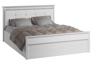 Ливорно ЛКР-1 Кровать 160х200 с настилом ДСП Ясень анкор светлый/Патина серебро