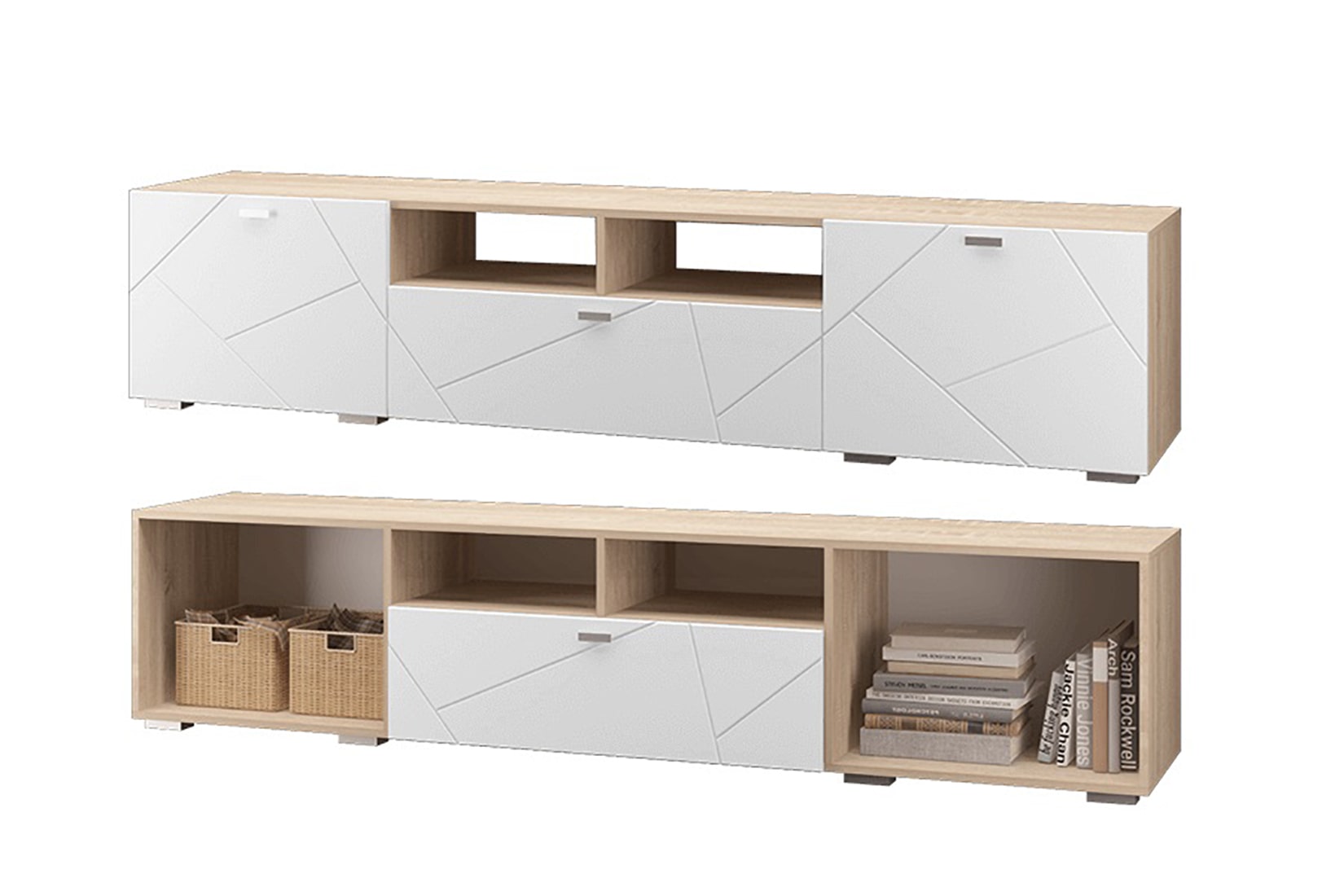 Скайлайн гостиная модульная Дуб Сонома/Белый