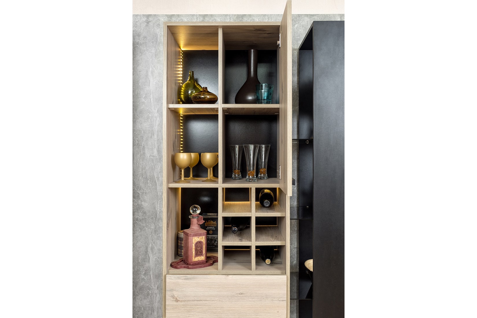 Nature гостиная модульная Гаскон пайн/Черный