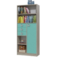 Сити 6-9414 Шкаф стеллаж сонома/аква