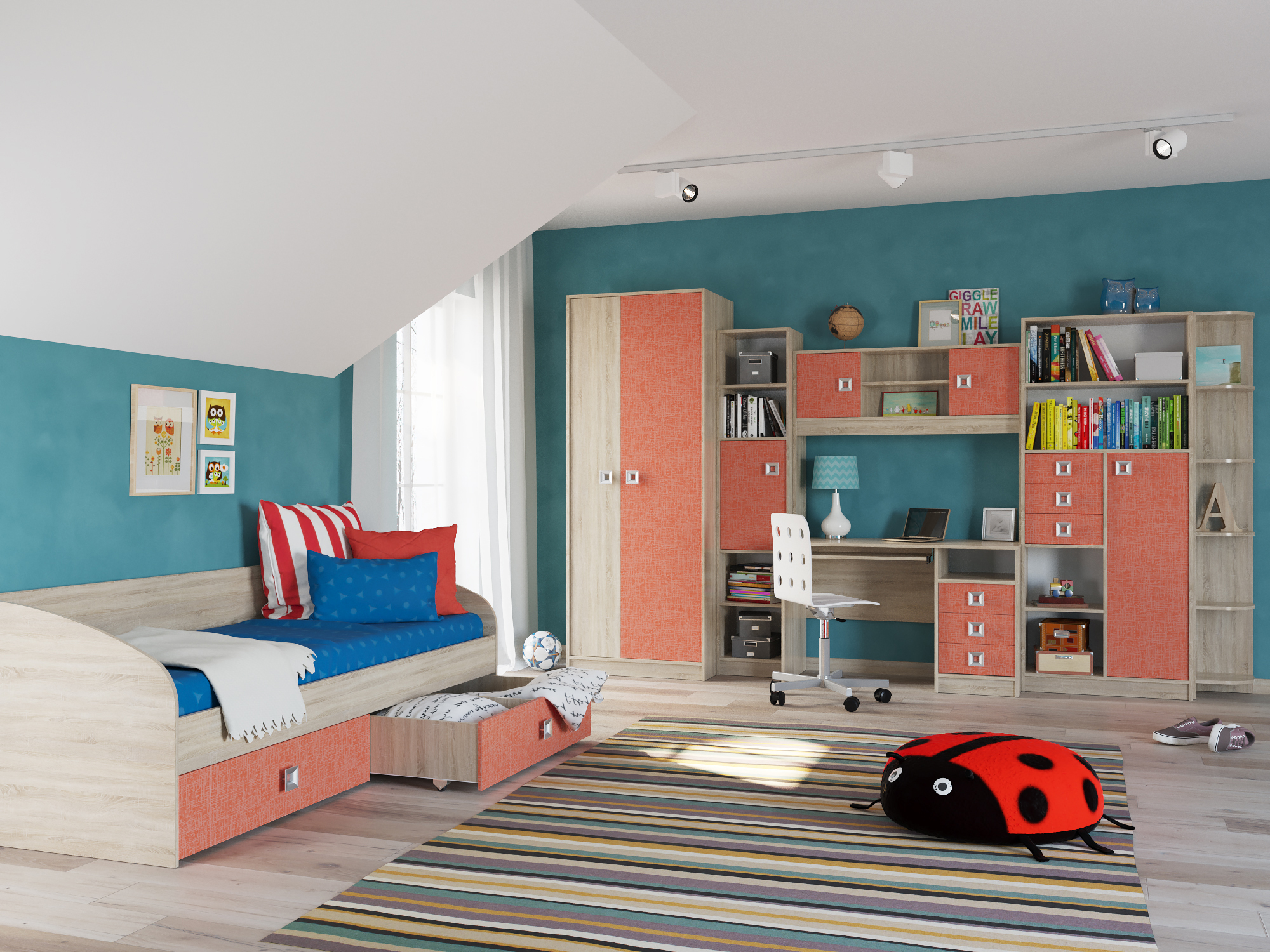 Сити 6-9415 Шкаф стеллаж угловой дуб сонома