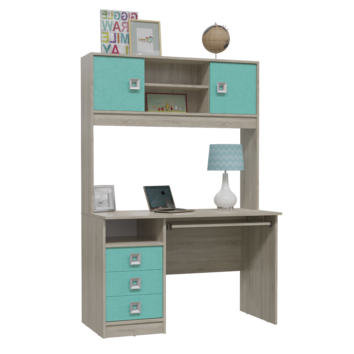 Сити Стол с надстройкой 6-0601+6-9416, сонома/аква