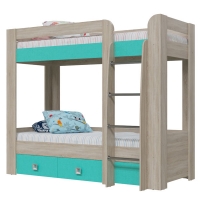 Сити 4-2002 Кровать 2-х ярусная сонома/аква