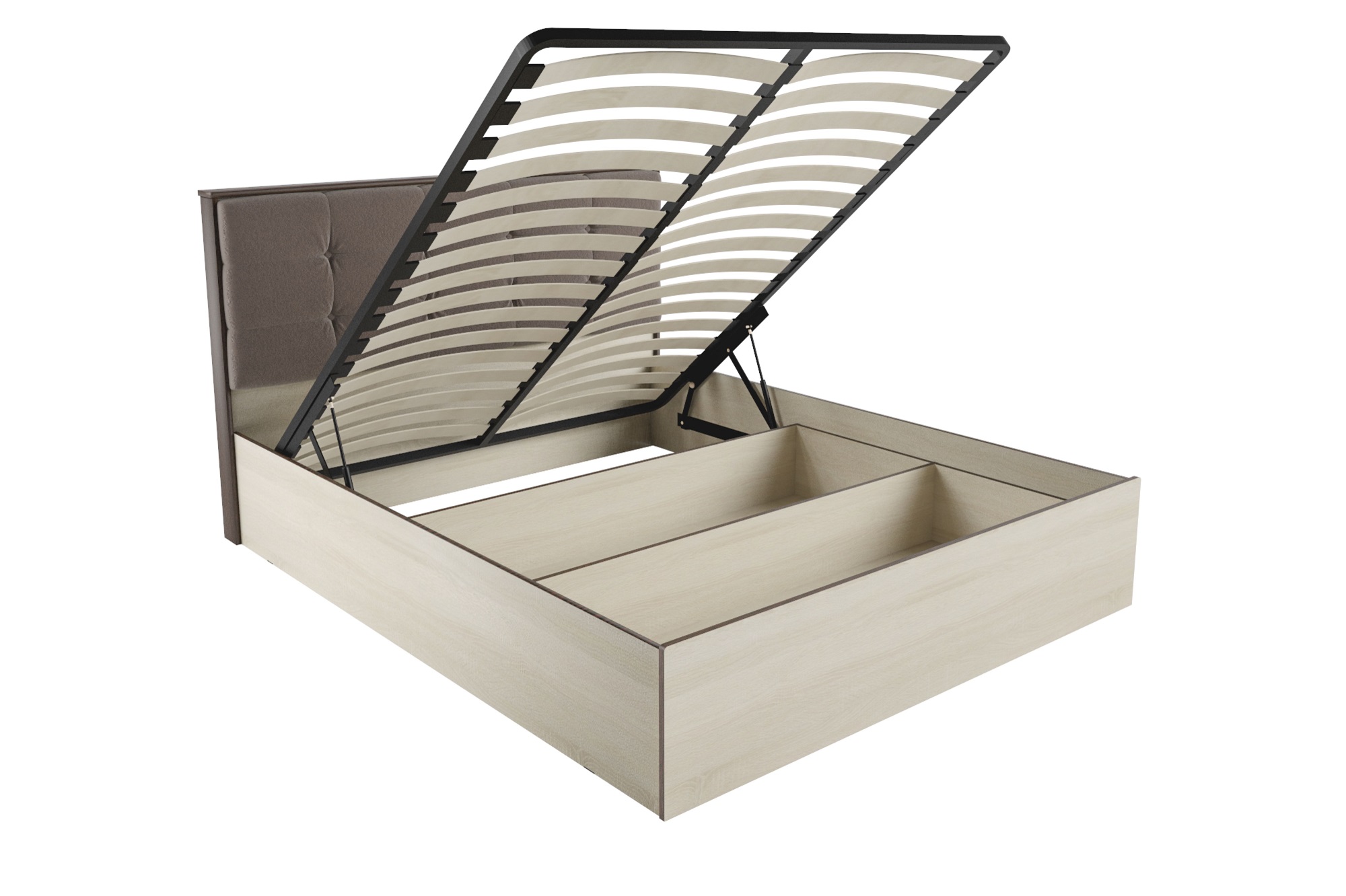 Лирика Кровать ЛК-2 на 1,6 с подъемным механизмом Велюр Кофейный