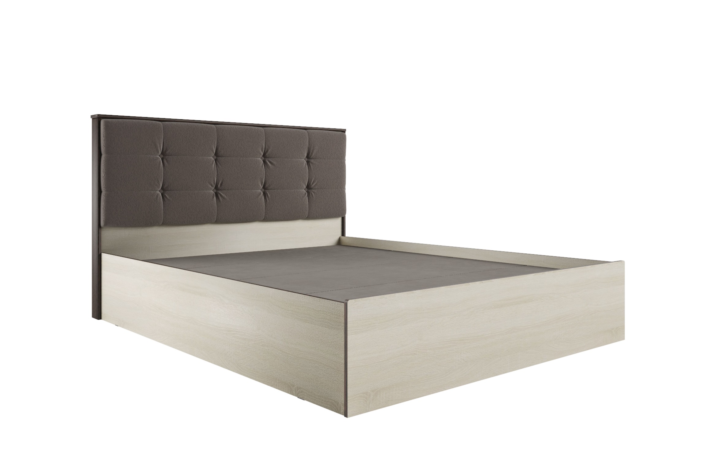 Лирика Кровать ЛК-2 на 1,6 с настилом Велюр Кофейный