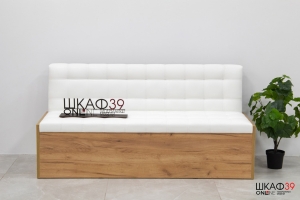 Форест Скамья прямая (Дуб крафт золотой/Кожзам белый)