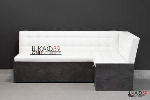Форест Скамья угловая со спальным местом (Ателье темный/Кожзам белый)
