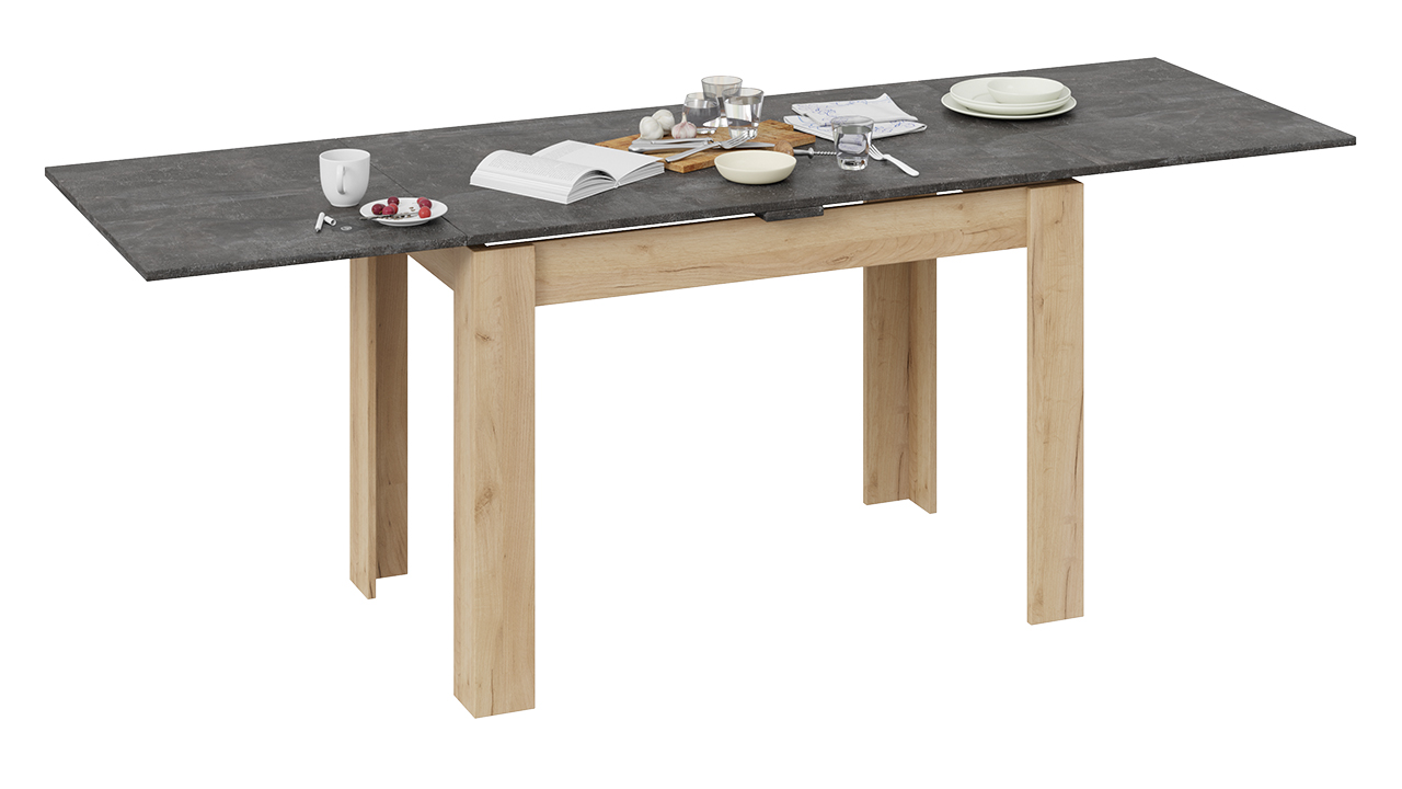 Промо тип 4 Стол раздвижной Дуб Крафт золотой/Ателье темное