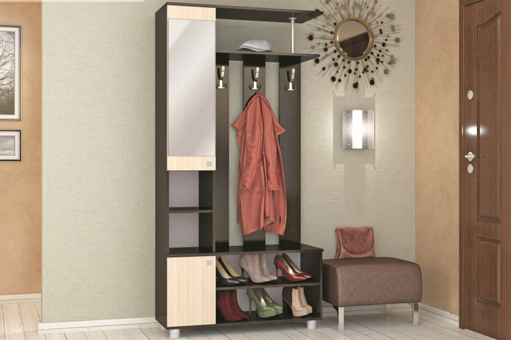 Прихожая Эконом венге/дуб молочный