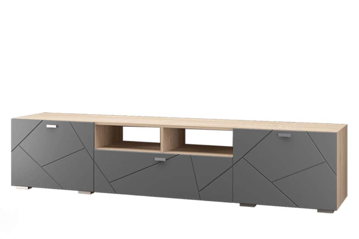 Скайлайн Тумба под ТВ с 1 ящ.и 2 дв. (2100) графит