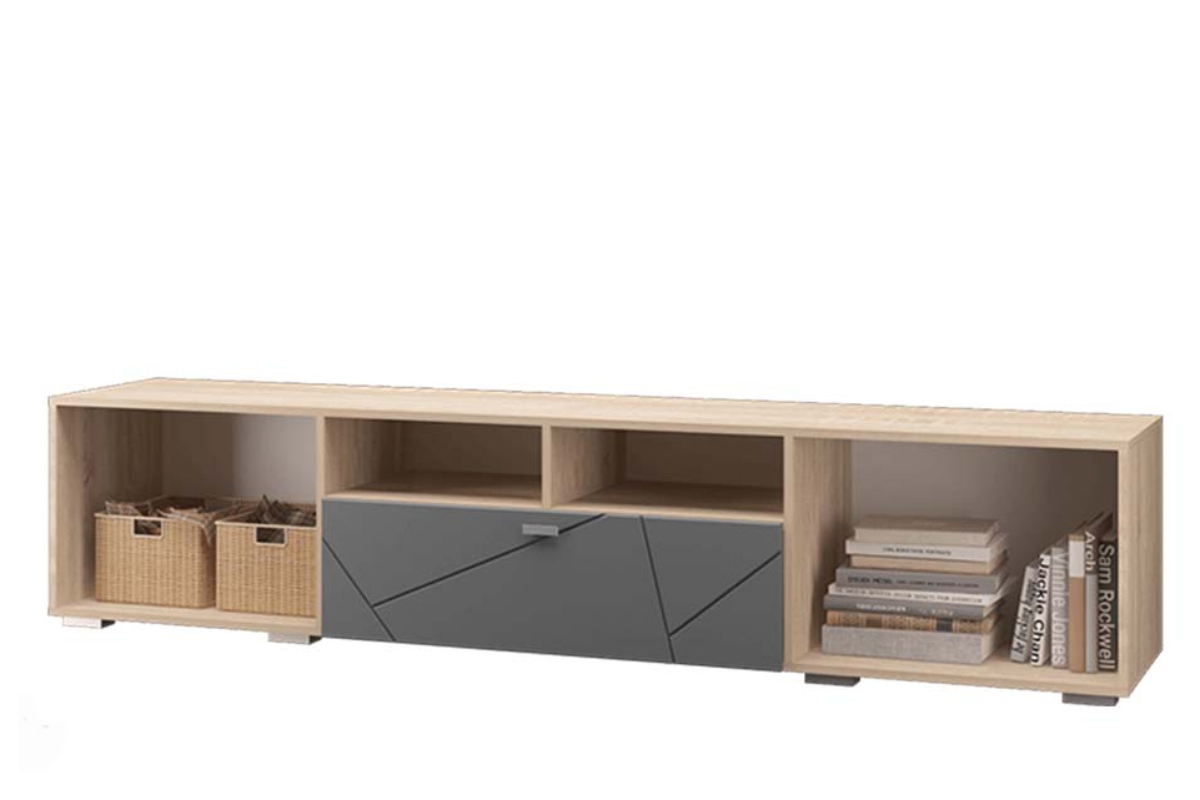 Скайлайн Тумба под ТВ с 1 ящ.и 2 дв. (2100) графит