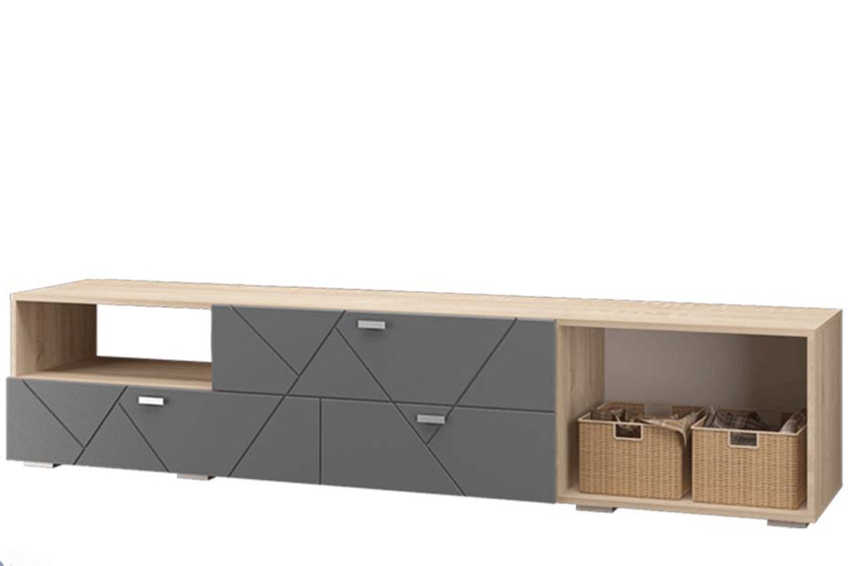 Скайлайн Тумба под ТВ с 3 ящ.и 1 дв. (2100) графит