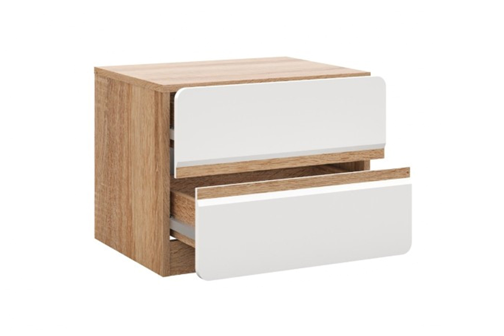 Дакота Тумба прикроватная Дуб сонома/Белый глянец