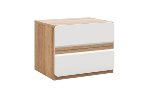 Дакота Тумба прикроватная Дуб сонома/Белый глянец