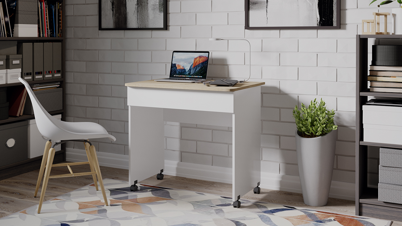 Diamond тип 2 Стол компьютерный Дуб сонома/Белый