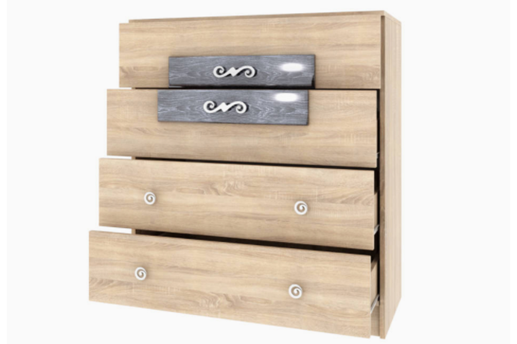 Комод современный Мадлен, Дуб шале серебро