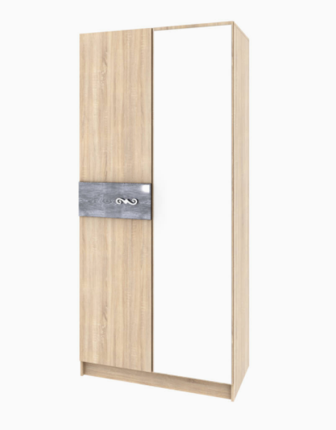 Шкаф 2-х створчатый Мадлен (Дуб шале серебро)