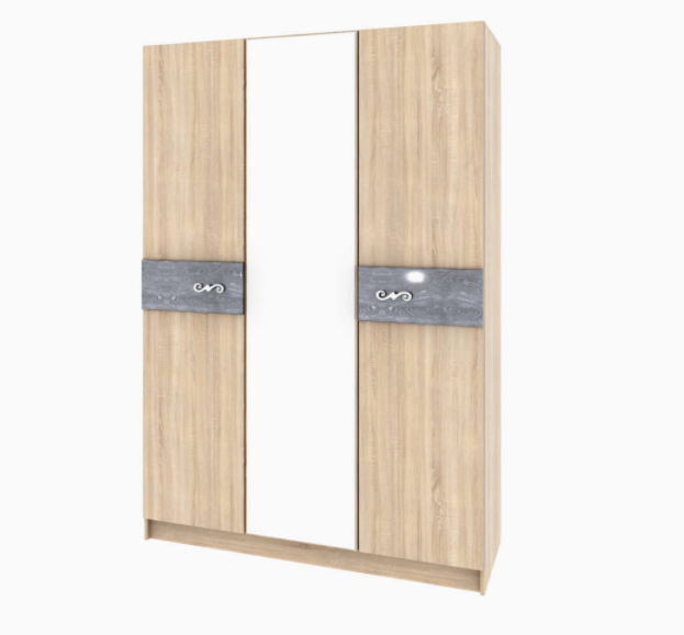 Шкаф 3-х створчатый Мадлен (Дуб шале серебро)