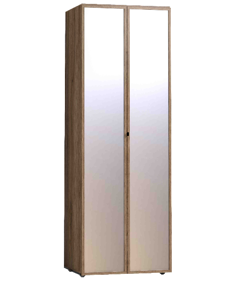 Шкаф для одежды с зеркалами Nature 54, дуб табачный