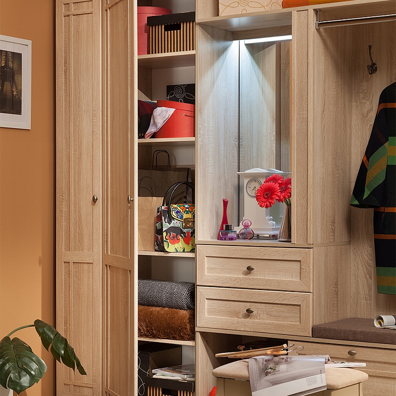 Sherlock 71 Шкаф для одежды и белья Сонома, Фасад Правый