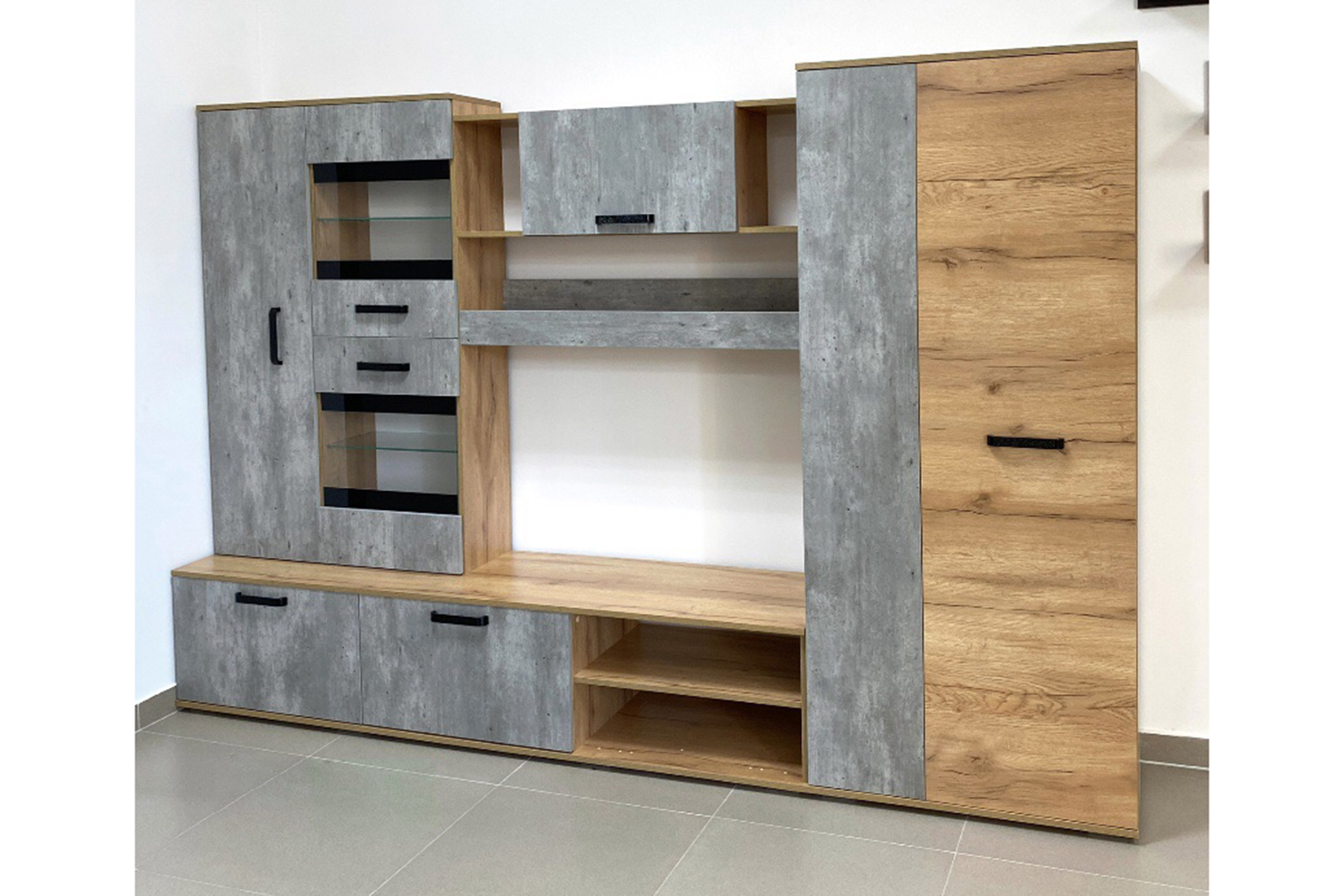 Трамп гостиная модульная Крафт/Метрополитан грей