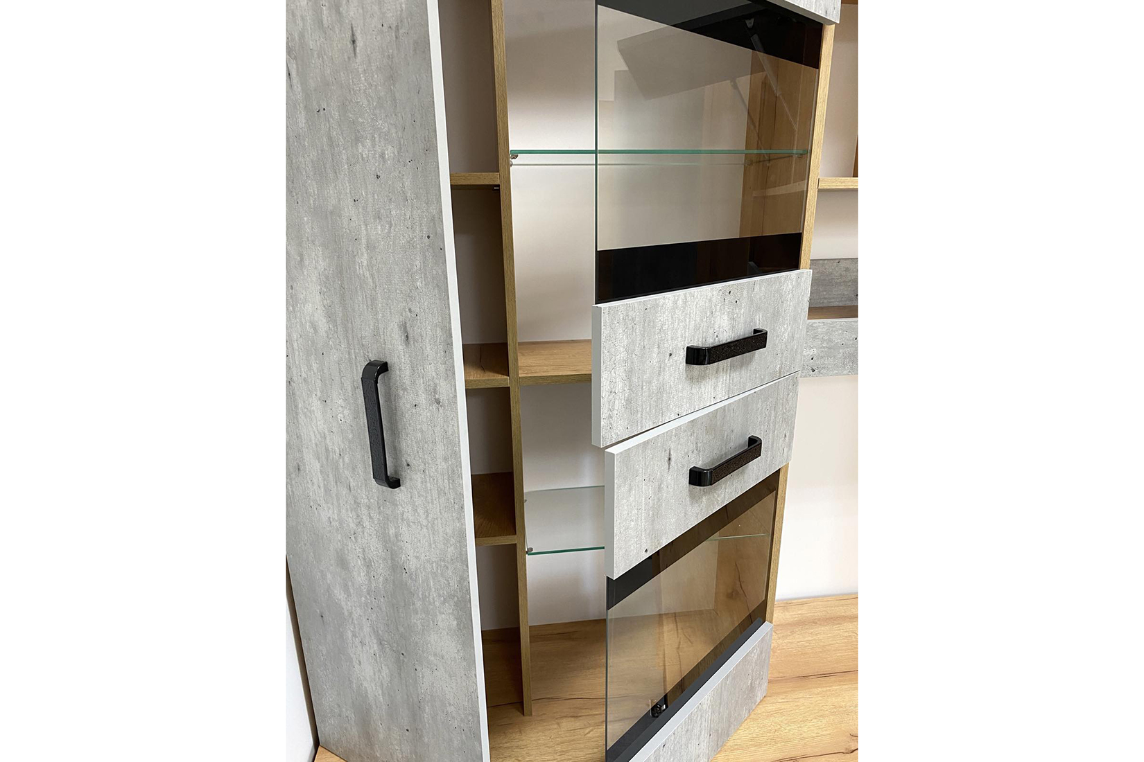 Трамп гостиная модульная Крафт/Метрополитан грей