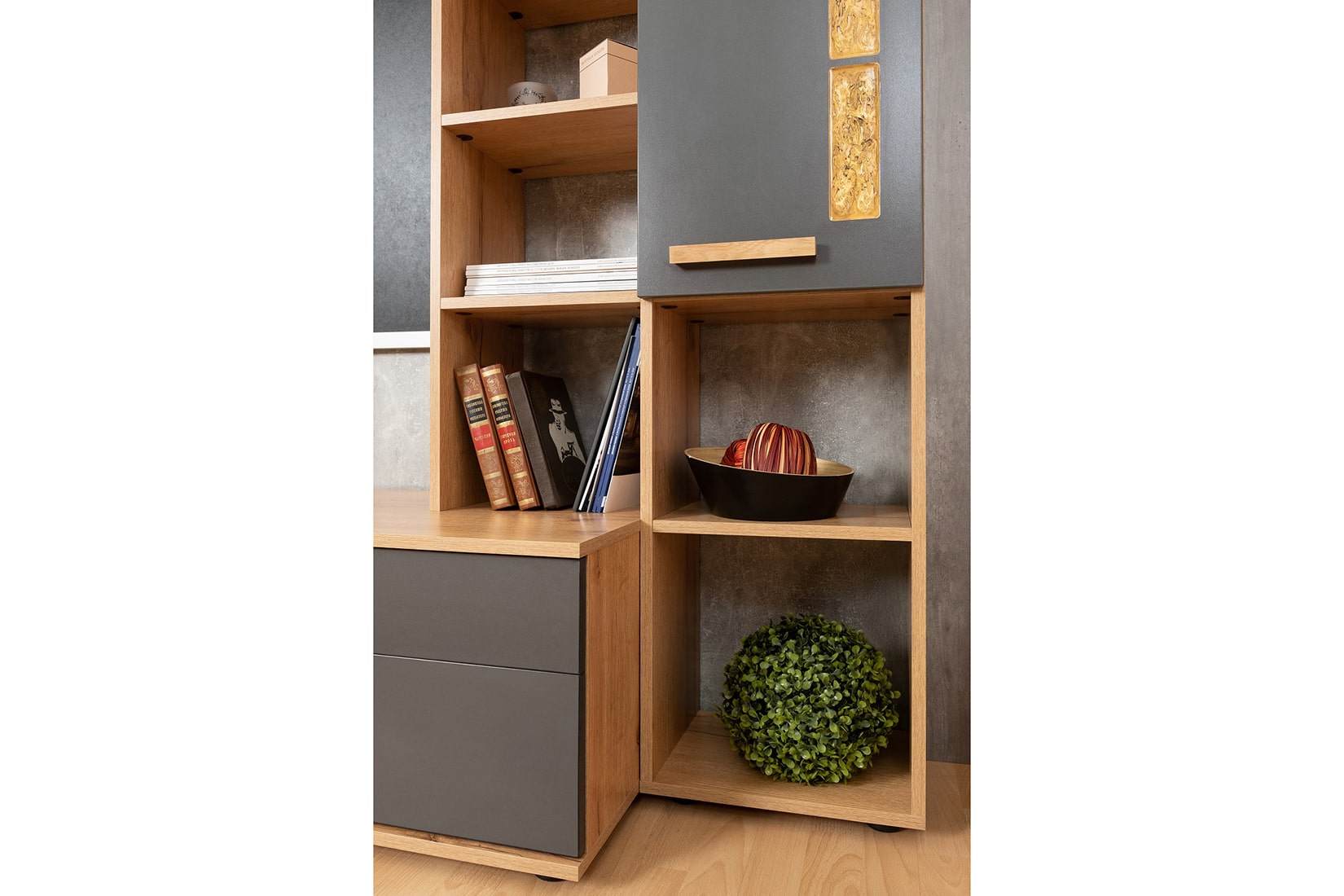 Crown гостиная модульная Дуб золотистый/Графит