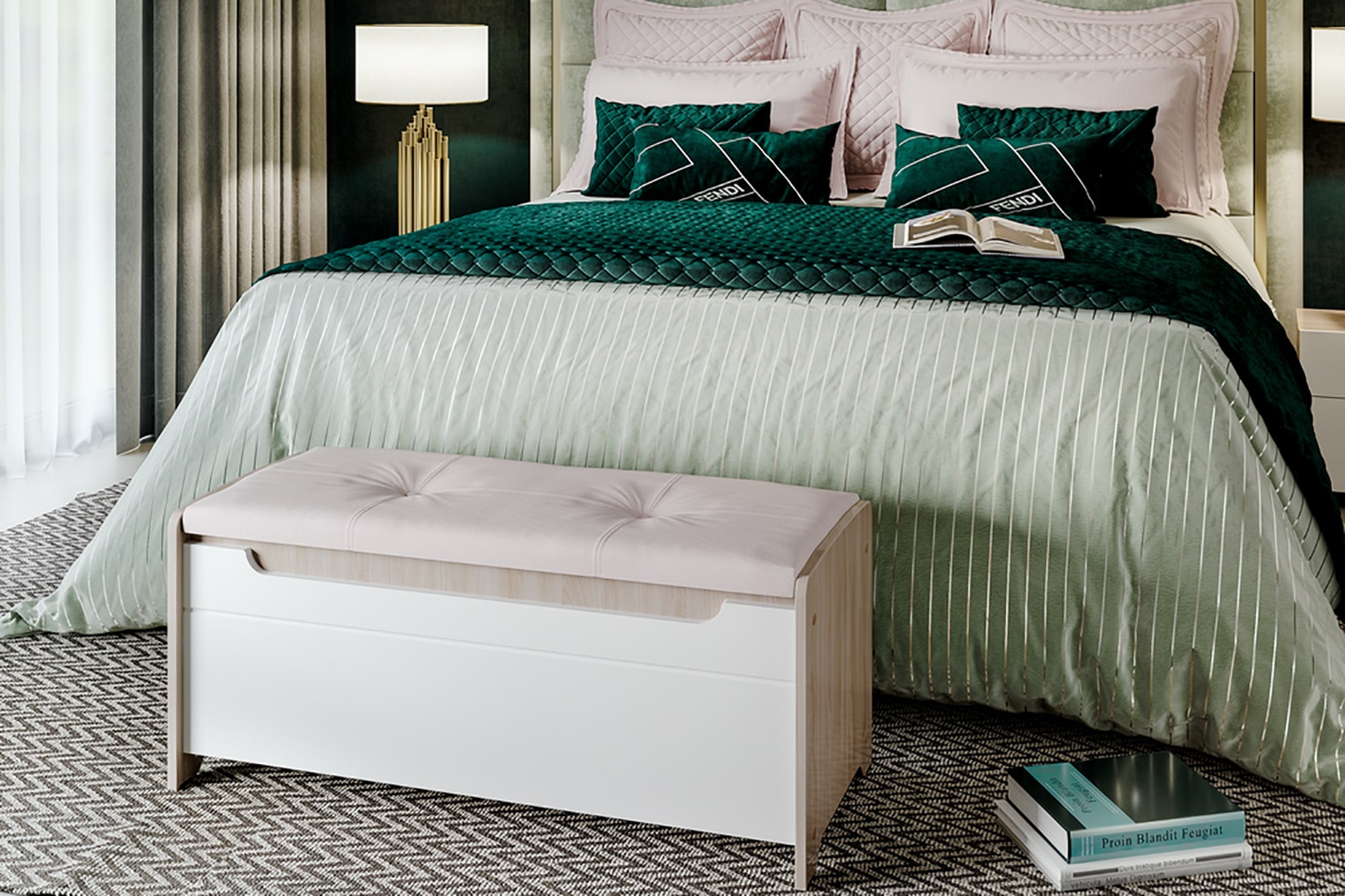 Палермо-3 спальня модульная Ясень шимо светлый/Белый глянец