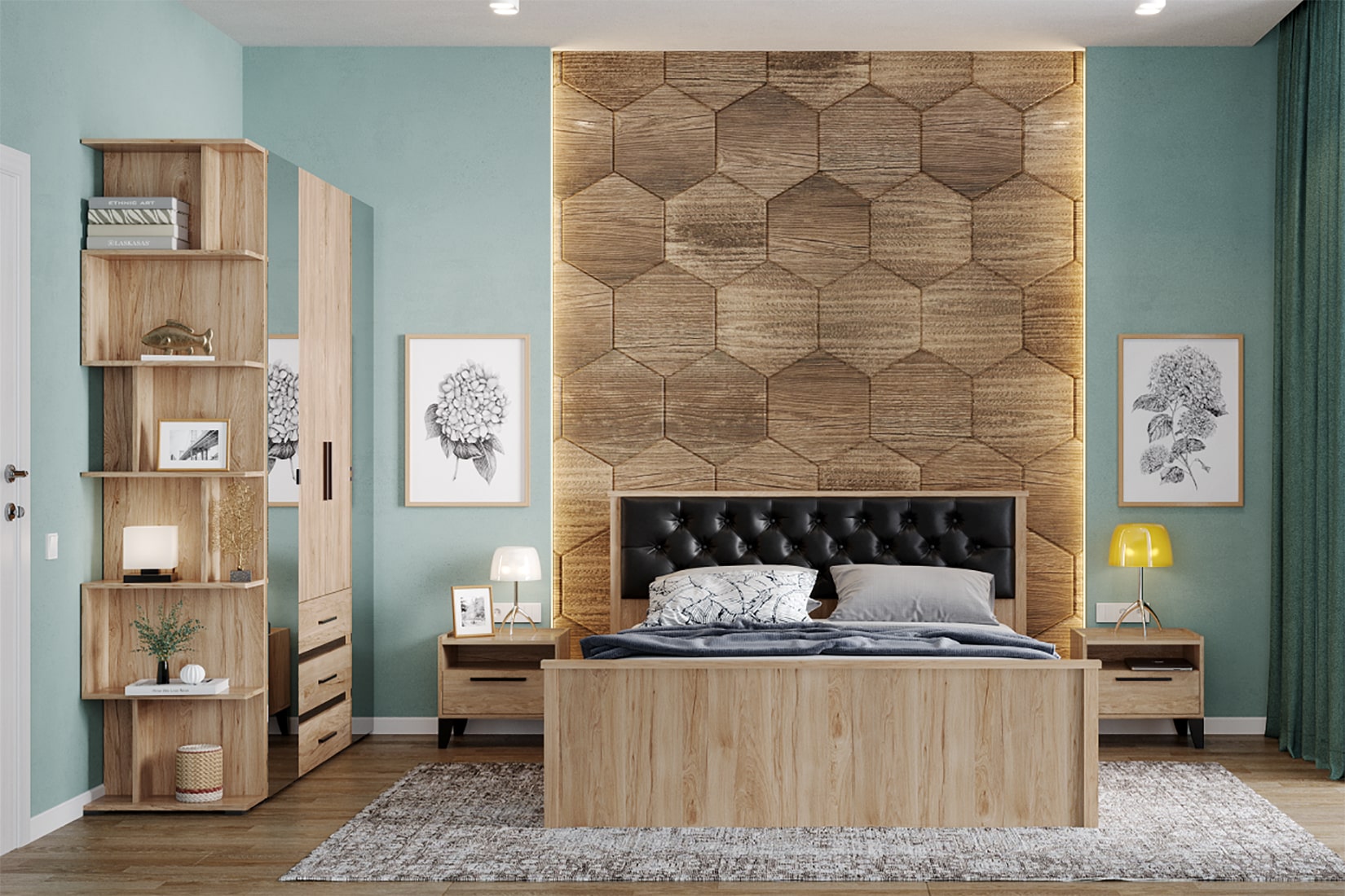 Модена спальня модульная Гикори рокфорд/Венге