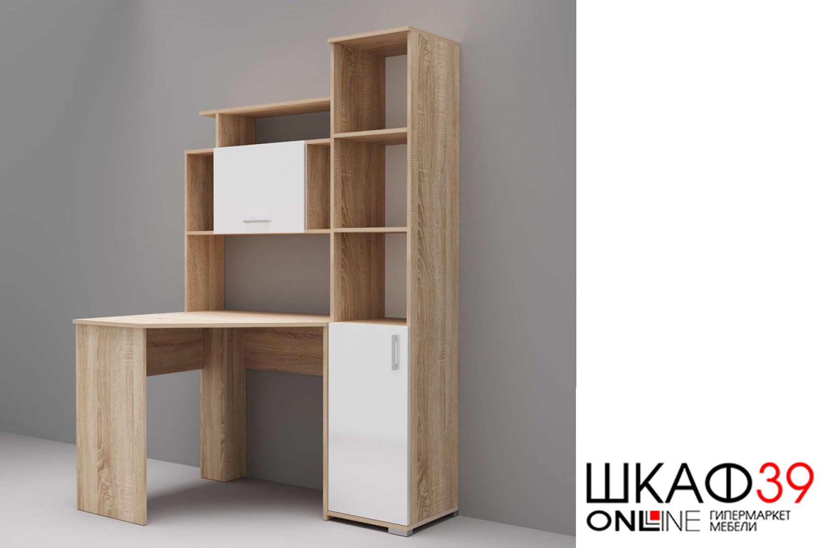 ПКС-8 модульная система Дуб Сонома/Белый глянец