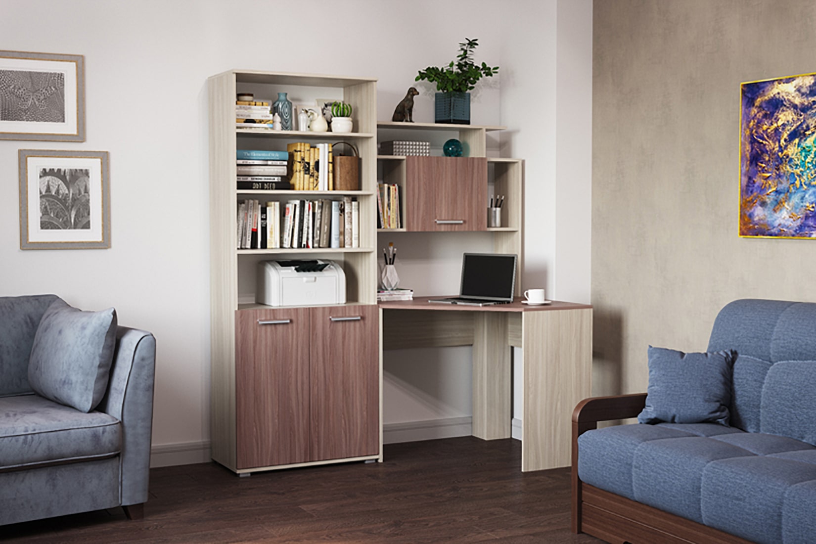 ПКС-8 модульная система Ясень шимо темный/Шимо светлый