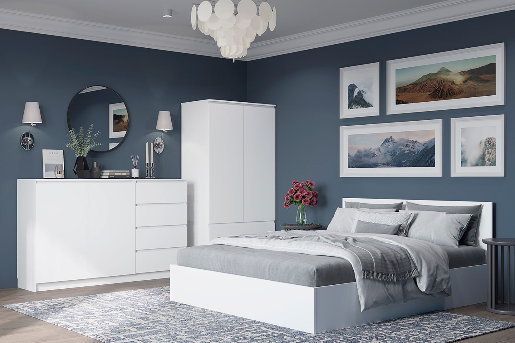 Челси-Мори спальня модульная Белый