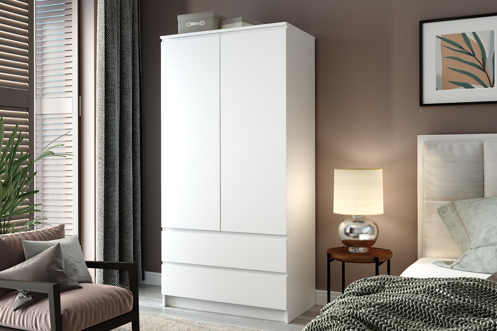 Челси-Мори спальня модульная Белый