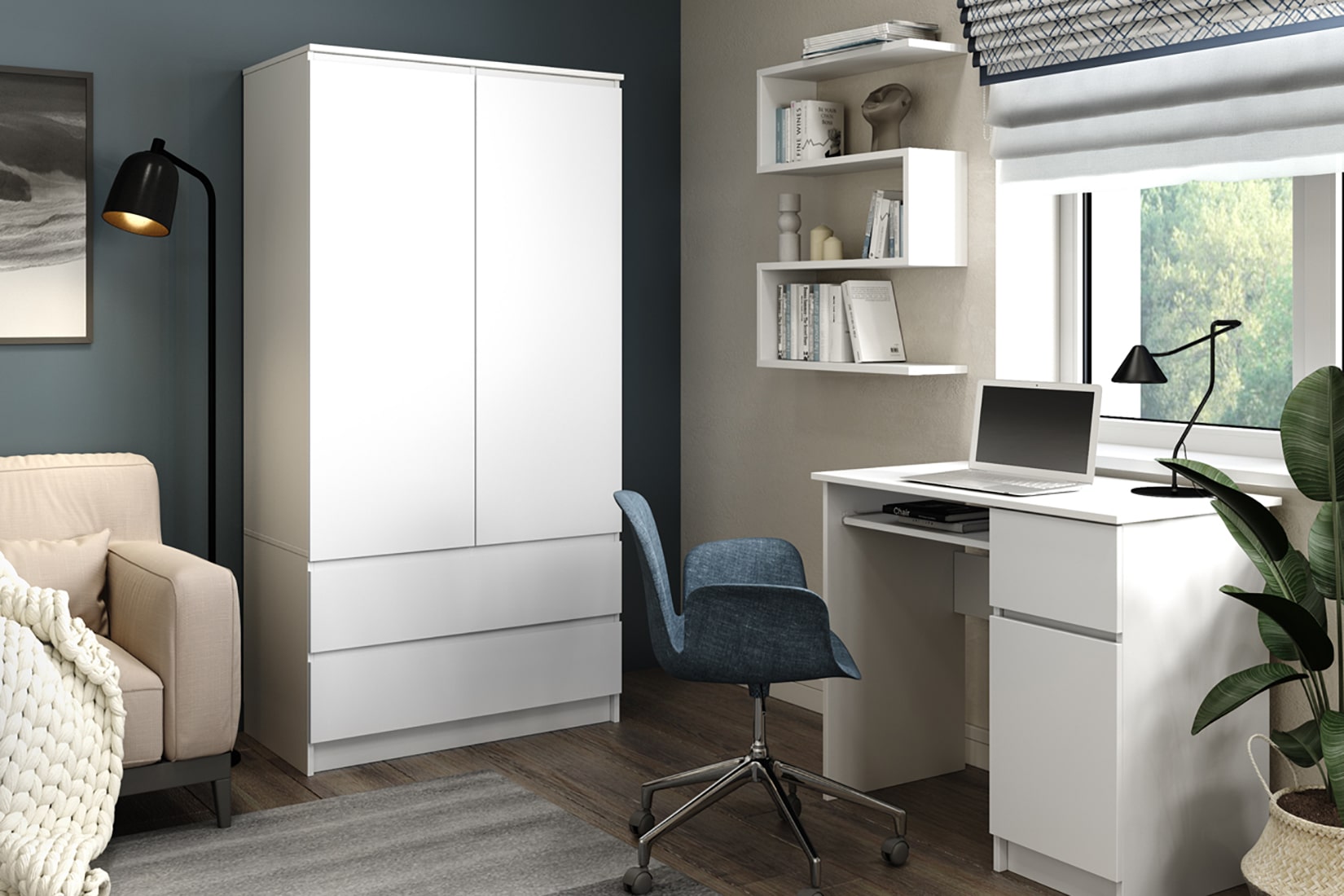 Челси-Мори спальня модульная Белый