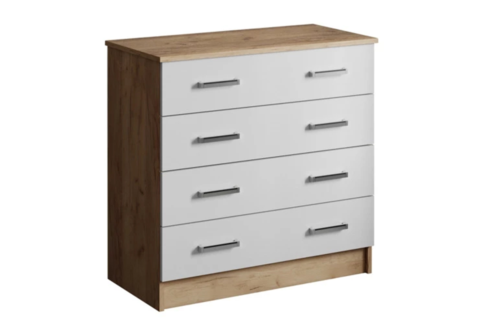 Комод длинный Катрин 3, дуб крафт золотой/белый