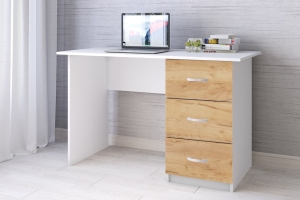 Стол письменный Сити-1, белый/дуб крафт